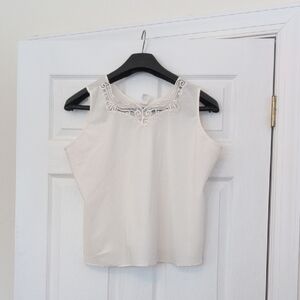 Chic Cream Embroidered Blouse